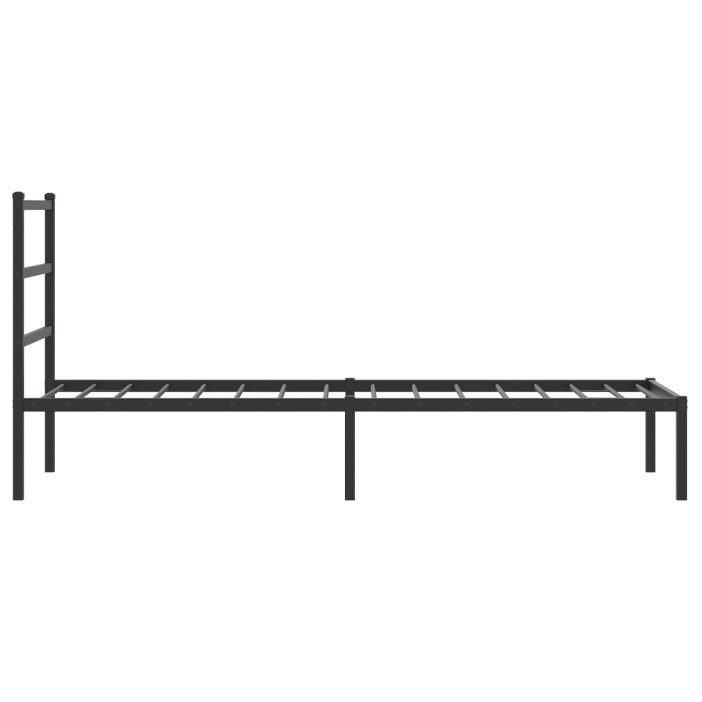 vidaXL Metal Bed Frame without Mattress with Headboard Black 80x200cm 6