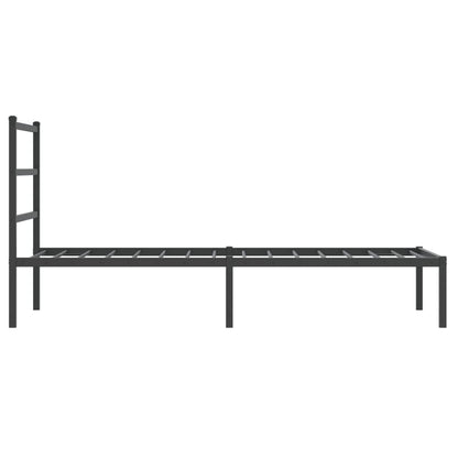 vidaXL Metal Bed Frame without Mattress with Headboard Black 90x190cm 6