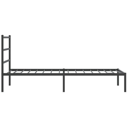 vidaXL Metal Bed Frame without Mattress with Headboard Black 100x200cm 6