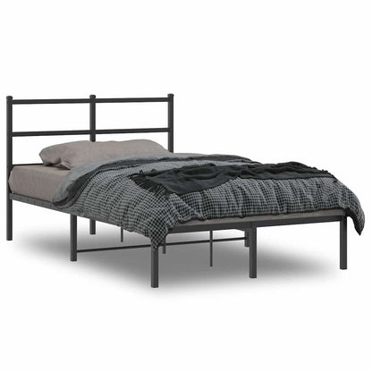vidaXL Metal Bed Frame without Mattress With headboard Black