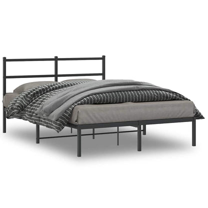 vidaXL Metal Bed Frame without Mattress With headboard Black