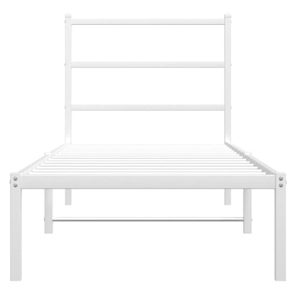 vidaXL Metal Bed Frame without Mattress with Headboard White 80x200cm 5