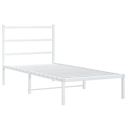 vidaXL Metal Bed Frame without Mattress with Headboard White 90x190cm 3