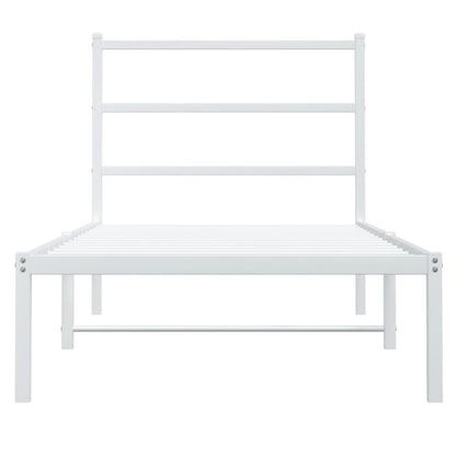 vidaXL Metal Bed Frame without Mattress with Headboard White 90x190cm 5