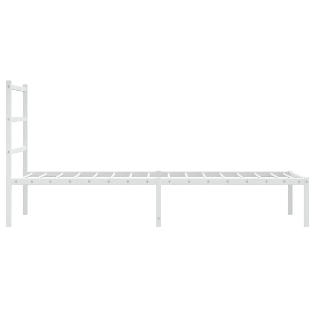 vidaXL Metal Bed Frame without Mattress with Headboard White 90x190cm 6