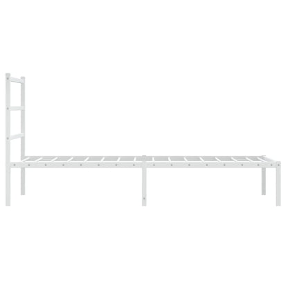 vidaXL Metal Bed Frame without Mattress with Headboard White 90x190cm 6
