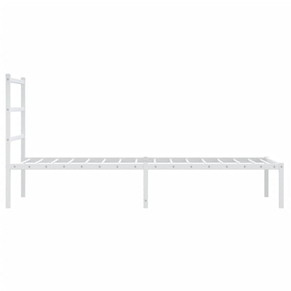 vidaXL Metal Bed Frame without Mattress with Headboard White 90x200cm 6