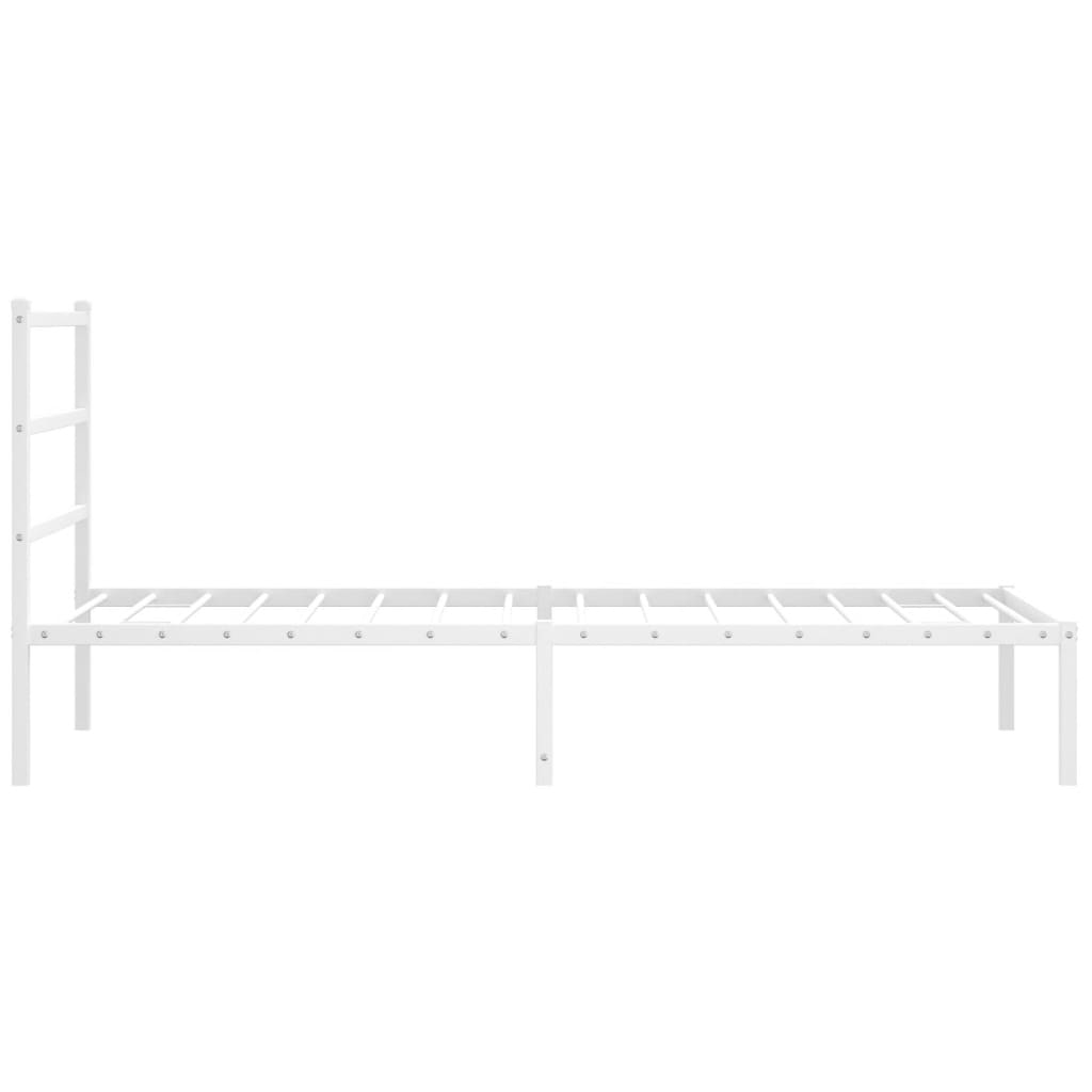 vidaXL Metal Bed Frame without Mattress with Headboard White 100x200cm 6