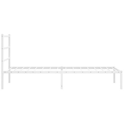 vidaXL Metal Bed Frame without Mattress with Headboard White 100x200cm 6
