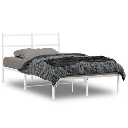 vidaXL Metal Bed Frame without Mattress With headboard White