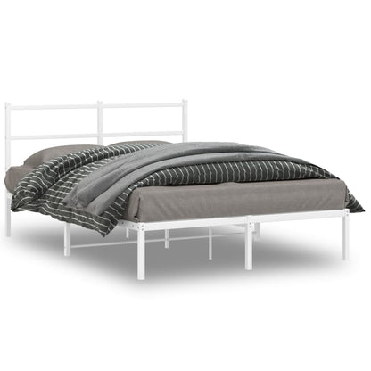 vidaXL Metal Bed Frame without Mattress With headboard White