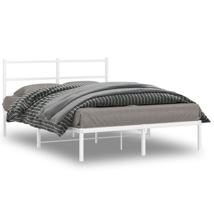 vidaXL Metal Bed Frame without Mattress With headboard White