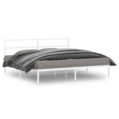 vidaXL Metal Bed Frame without Mattress With headboard White