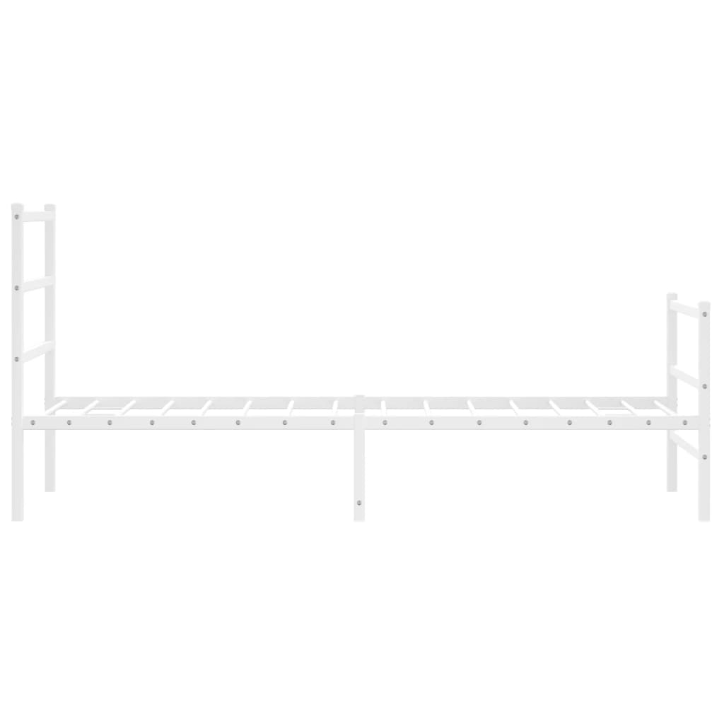 vidaXL Metal Bed Frame without Mattress with Footboard White 80x200cm 6