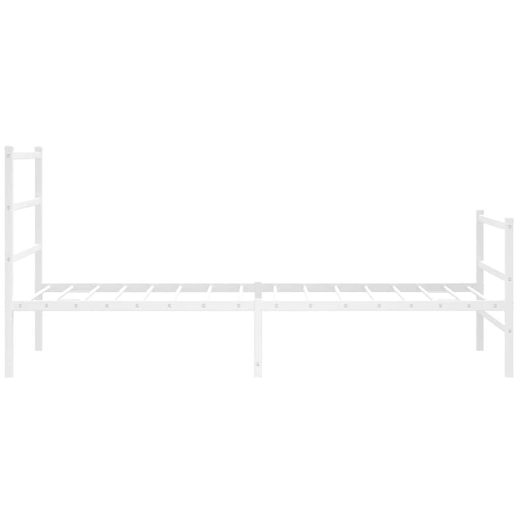 vidaXL Metal Bed Frame without Mattress with Footboard White 100x200cm 6