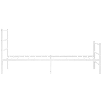 vidaXL Metal Bed Frame without Mattress with Footboard White 100x200cm 6