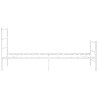 vidaXL Metal Bed Frame without Mattress with Footboard White 107x203cm 6