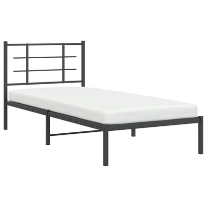 vidaXL Metal Bed Frame without Mattress with Headboard Black 90x190cm 4