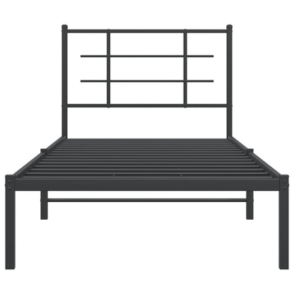 vidaXL Metal Bed Frame without Mattress with Headboard Black 90x190cm 5