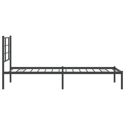 vidaXL Metal Bed Frame without Mattress with Headboard Black 90x190cm 6
