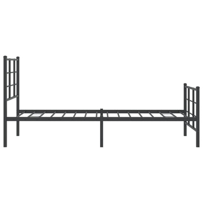 vidaXL Metal Bed Frame without Mattress with Footboard Black 75x190cm 6