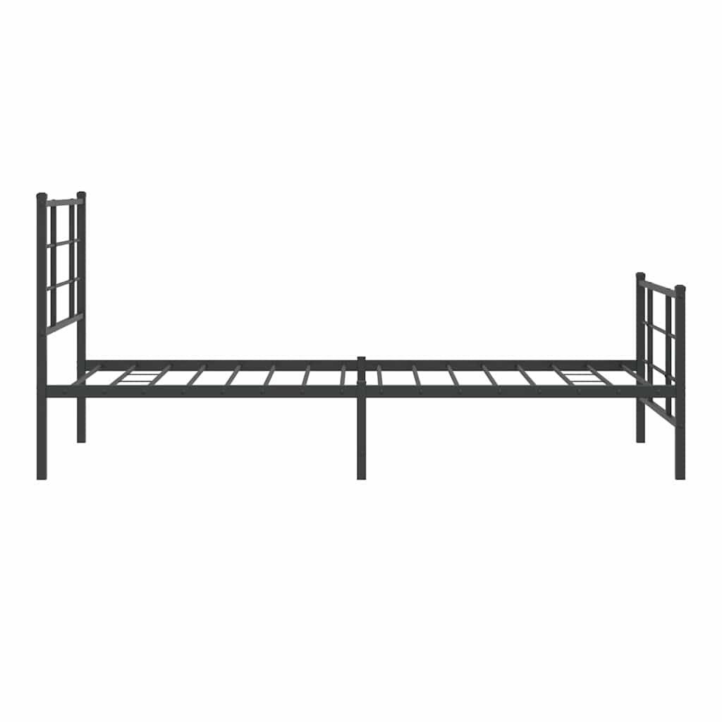 vidaXL Metal Bed Frame without Mattress with Footboard Black 90x200cm 6