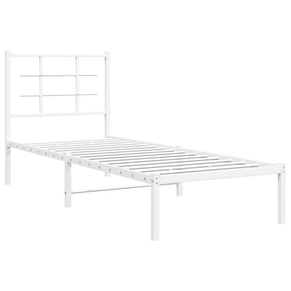vidaXL Metal Bed Frame without Mattress with Headboard White 80x200cm 3
