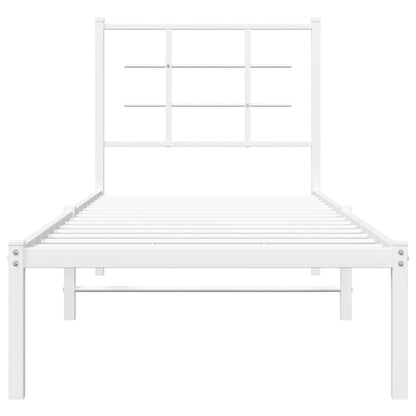 vidaXL Metal Bed Frame without Mattress with Headboard White 80x200cm 5