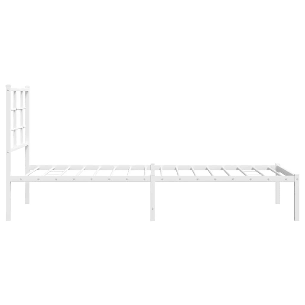 vidaXL Metal Bed Frame without Mattress with Headboard White 80x200cm 6