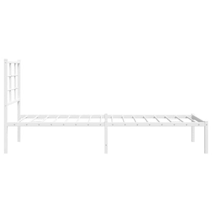 vidaXL Metal Bed Frame without Mattress with Headboard White 80x200cm 6