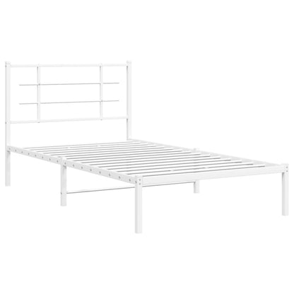 vidaXL Metal Bed Frame without Mattress with Headboard White 100x190cm 3