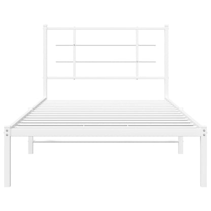 vidaXL Metal Bed Frame without Mattress with Headboard White 100x190cm 5