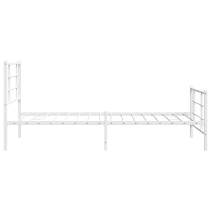 vidaXL Metal Bed Frame without Mattress with Footboard White 107x203cm 6