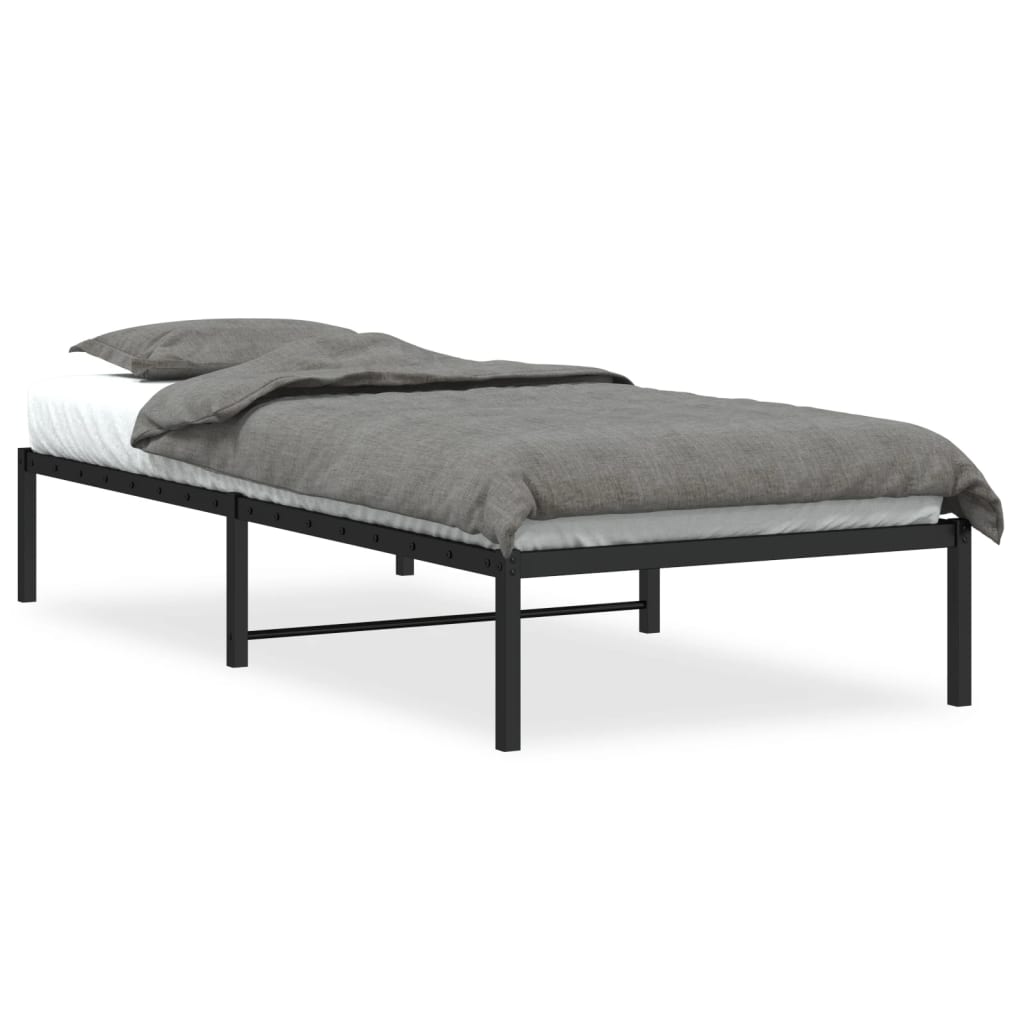 vidaXL Metal Bed Frame without Mattress Black 90x190cm 2