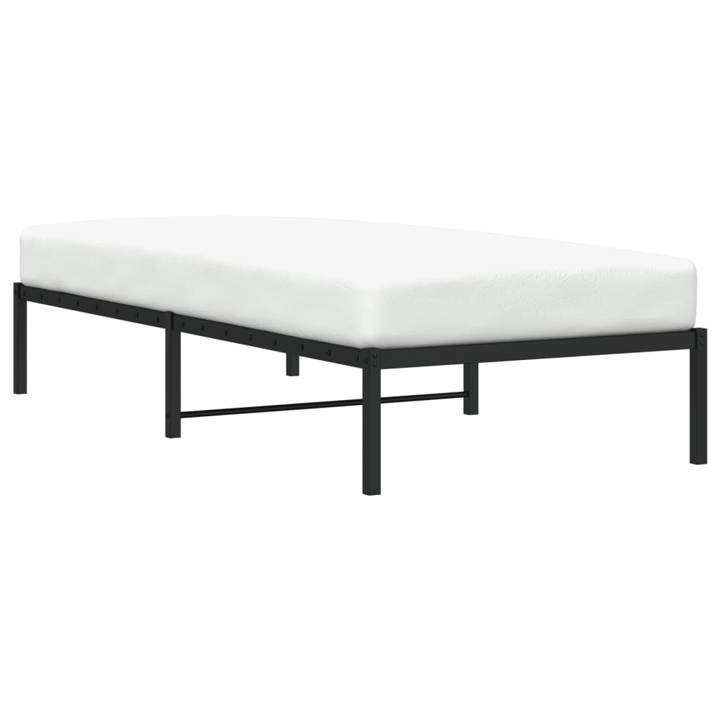vidaXL Metal Bed Frame without Mattress Black 90x190cm 3