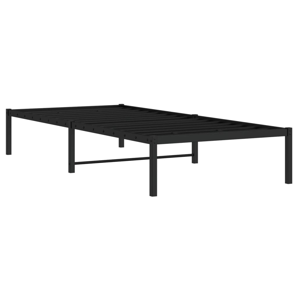 vidaXL Metal Bed Frame without Mattress Black 90x190cm 4
