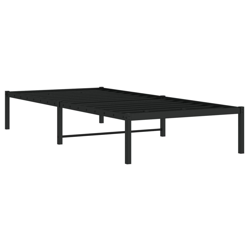 vidaXL Metal Bed Frame without Mattress Black 90x200cm 4