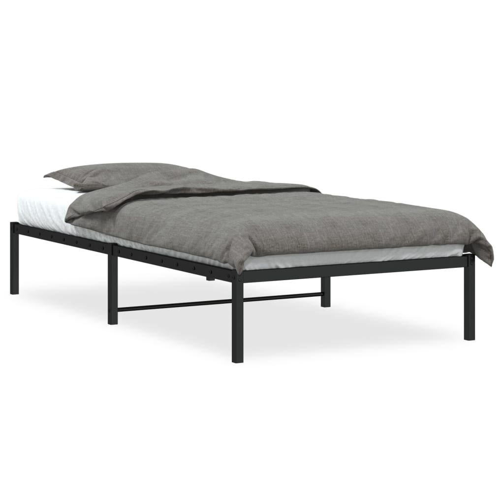 vidaXL Metal Bed Frame without Mattress Black 100x200cm 2