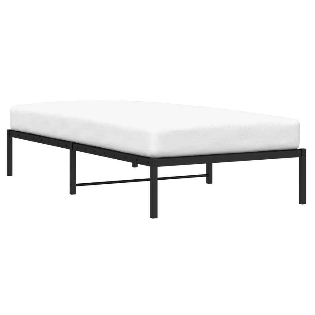 vidaXL Metal Bed Frame without Mattress Black 100x200cm 3