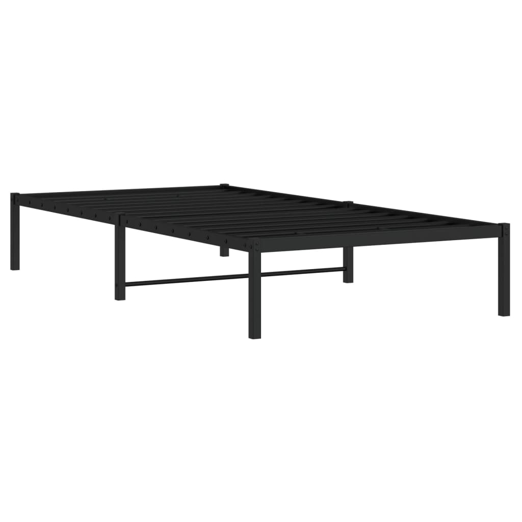 vidaXL Metal Bed Frame without Mattress Black 100x200cm 4