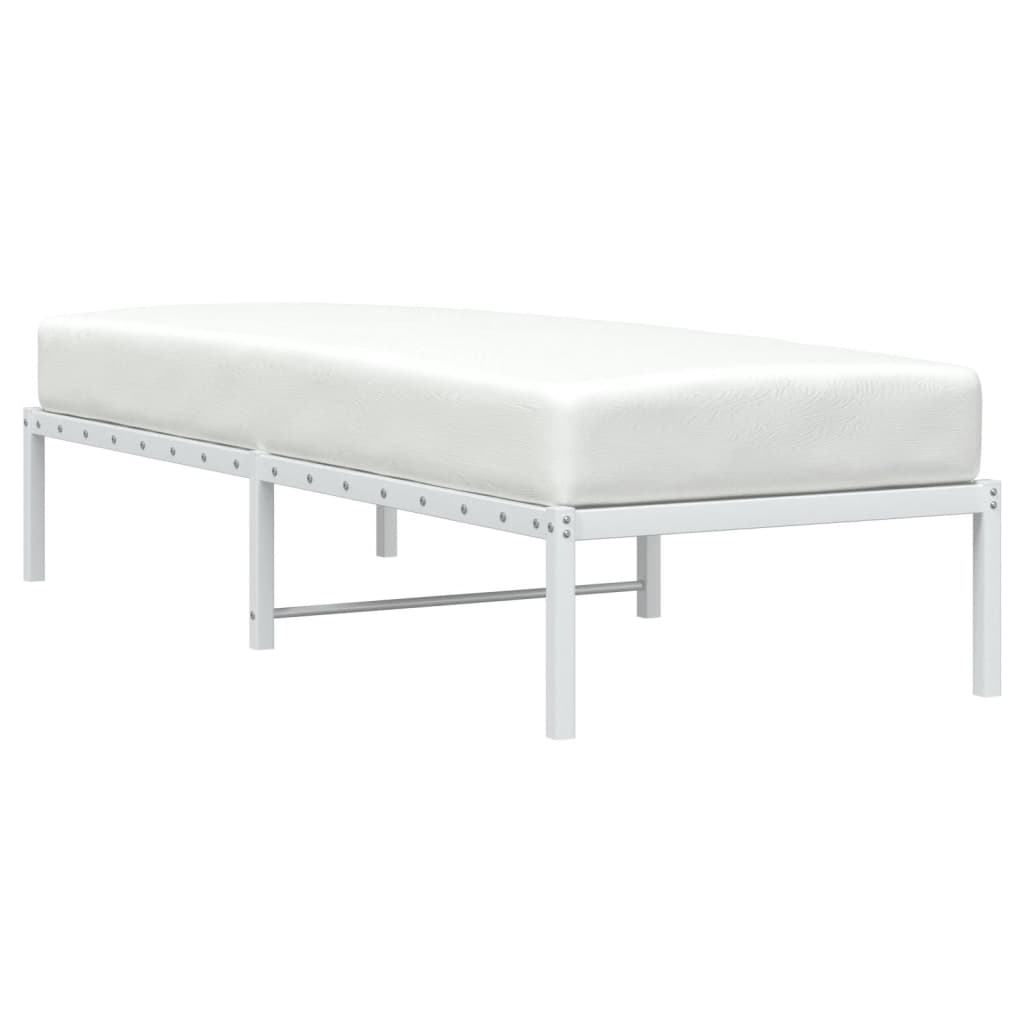 vidaXL Metal Bed Frame without Mattress White 80x200cm 3