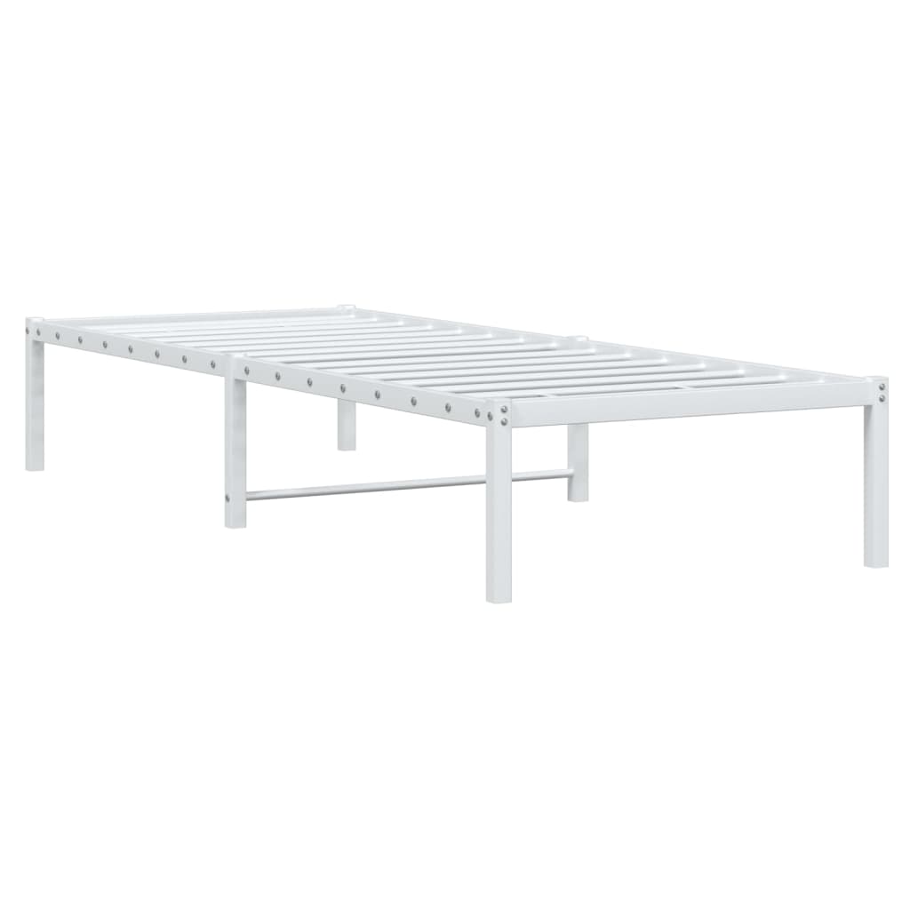 vidaXL Metal Bed Frame without Mattress White 80x200cm 4