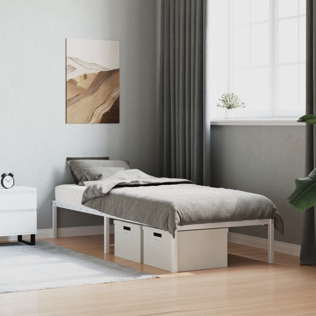 vidaXL Metal Bed Frame without Mattress White 80x200cm 1