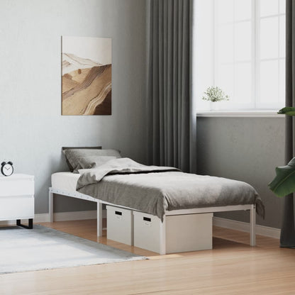 vidaXL Metal Bed Frame without Mattress White 80x200cm 1