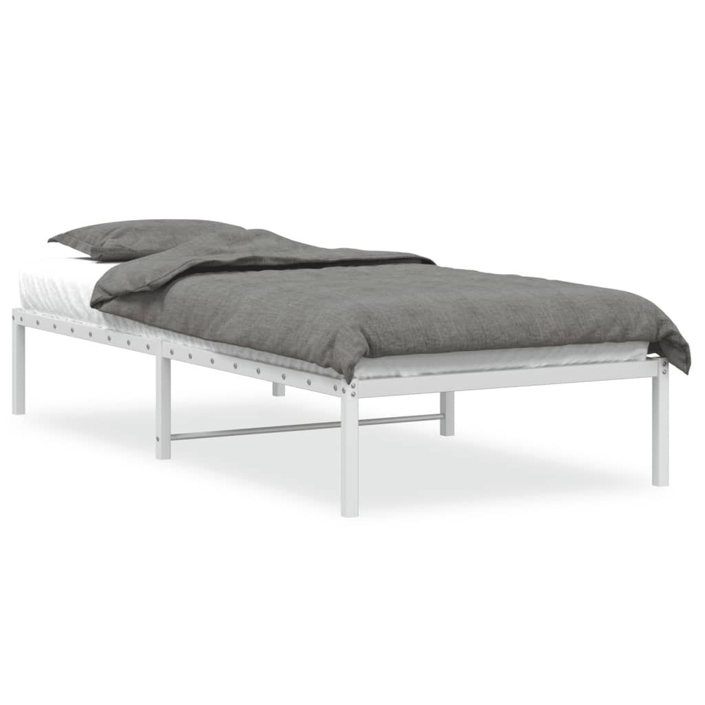 vidaXL Metal Bed Frame without Mattress White 90x190cm 2