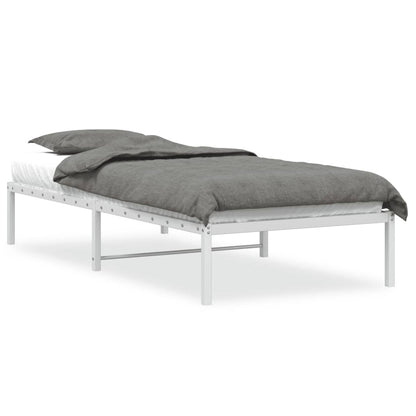 vidaXL Metal Bed Frame without Mattress White 90x190cm 2