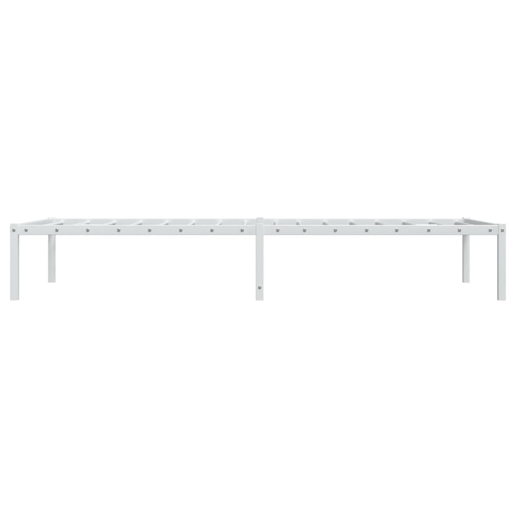 vidaXL Metal Bed Frame without Mattress White 90x190cm 6