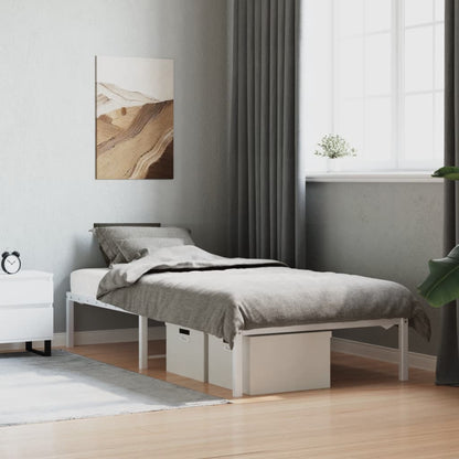 vidaXL Metal Bed Frame without Mattress White 90x190cm 1