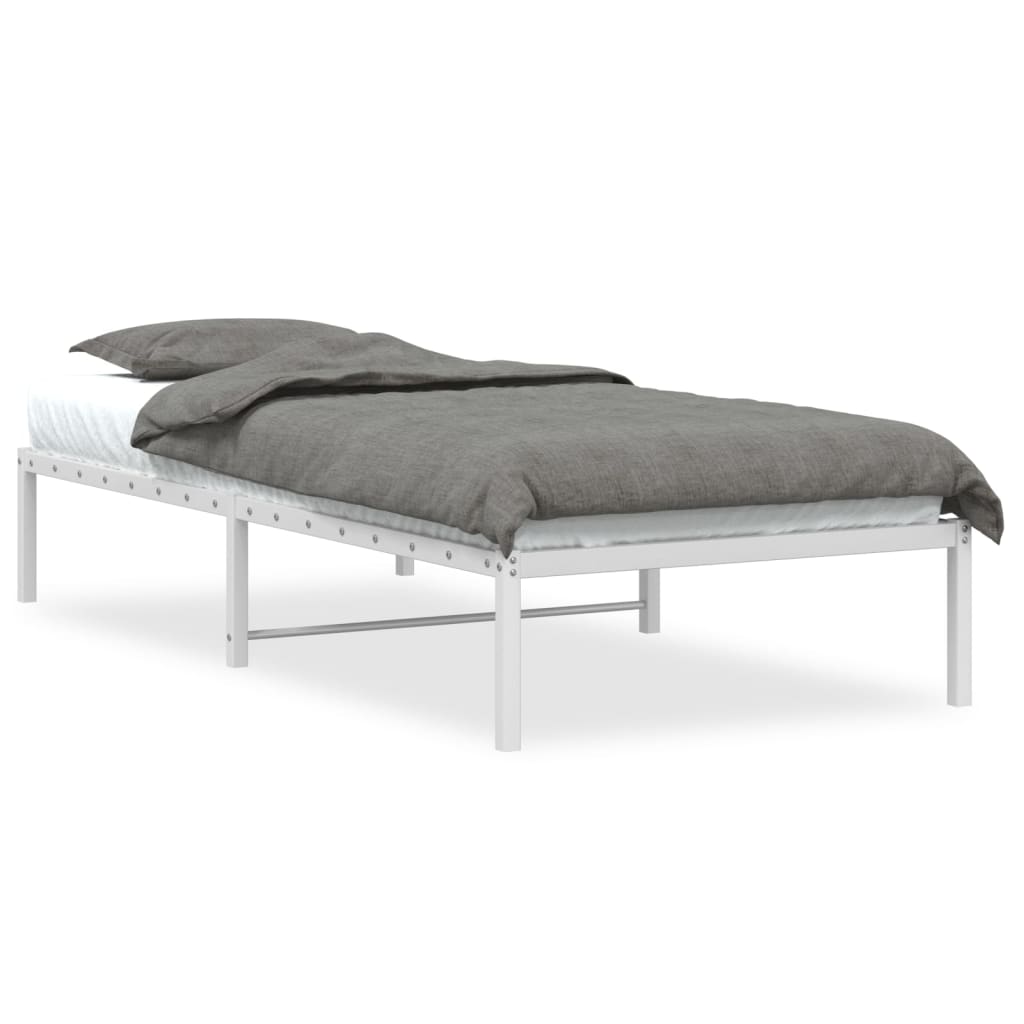vidaXL Metal Bed Frame without Mattress White 90x200cm 2
