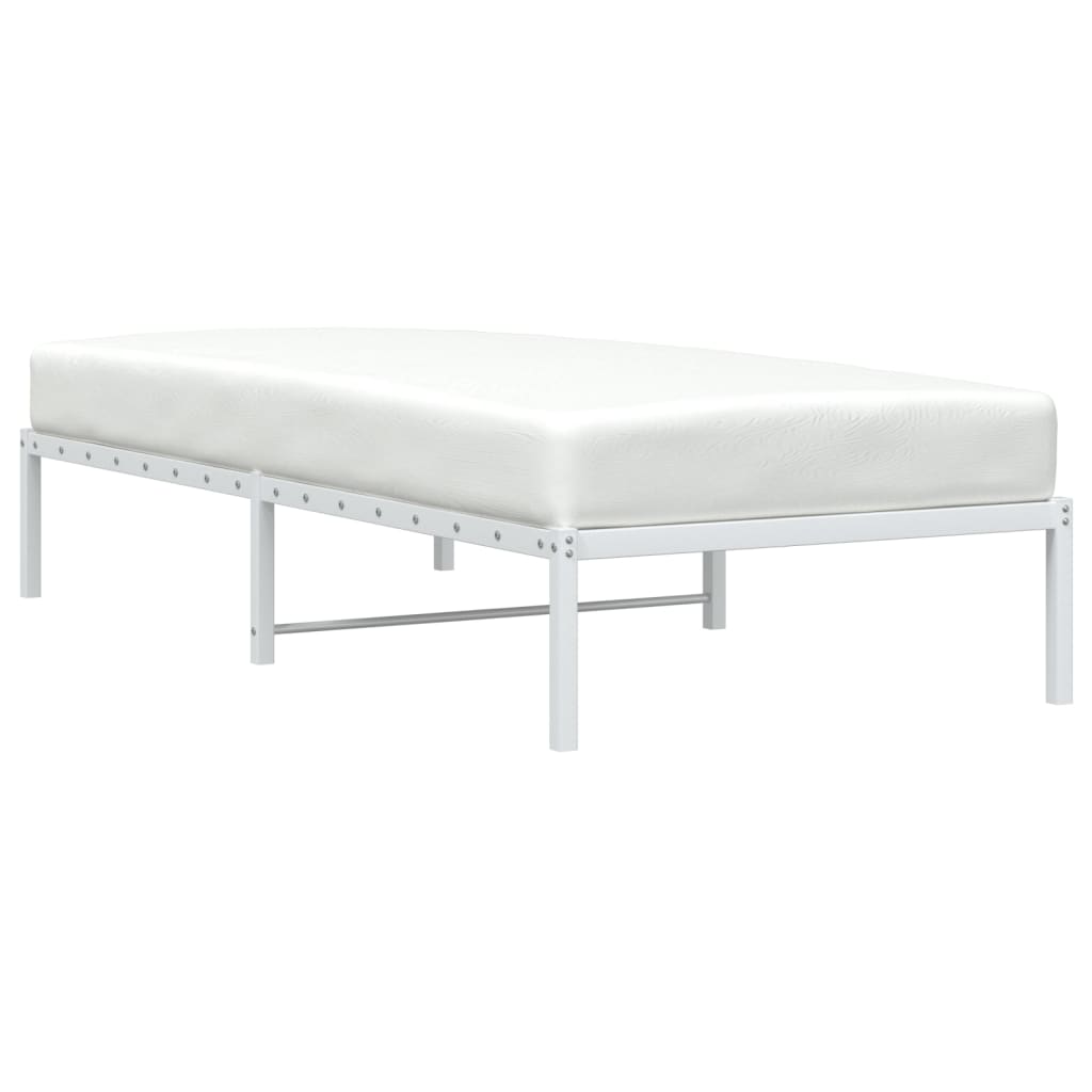 vidaXL Metal Bed Frame without Mattress White 90x200cm 3
